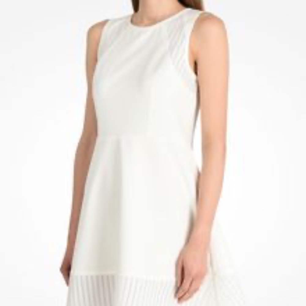 White Armani exchange fit and flare dress